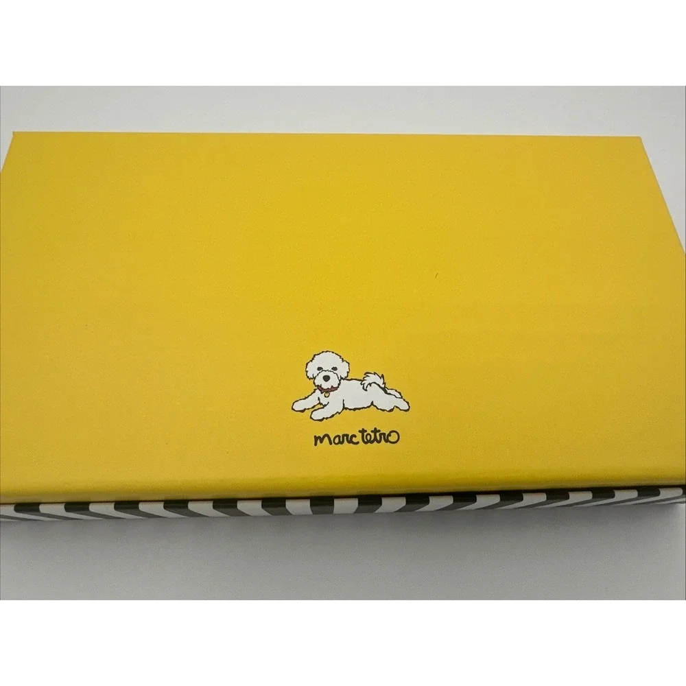 Marc Tetro Bishon Frise Dog Wallet Purple Zip Around Gift Box Cute Pup